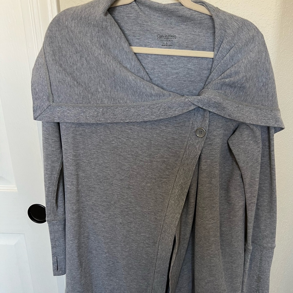 Calvin Klein Gray Waffle Knit Sweater